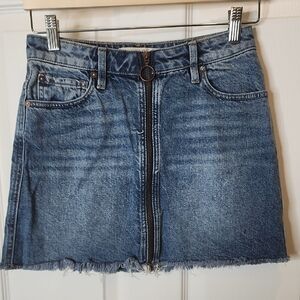 We the Free Zipper Front Denim Mini Skirt, Size 00 (24)